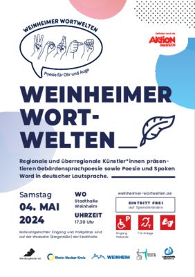 Infoflyer zu den Weinheimer Wortwelten