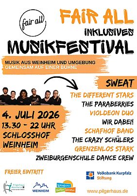 Plakat des Fair-All-Festivals mit den Namen aller Bands