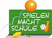Ein Logo mit dem Text: Spielen macht Schule